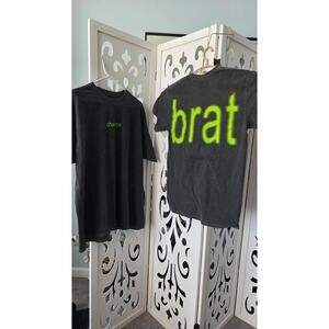 Charli XCX Brat Tour Graphic Tee Large Black Acid Wash Hyperpop Shirt